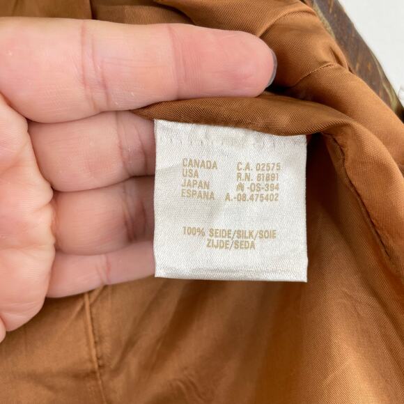 VTG Escada Margaretha Ley Bronze Gold 100% Silk Blazer Jacket Made in Germany 36 - Picture 10 of 16